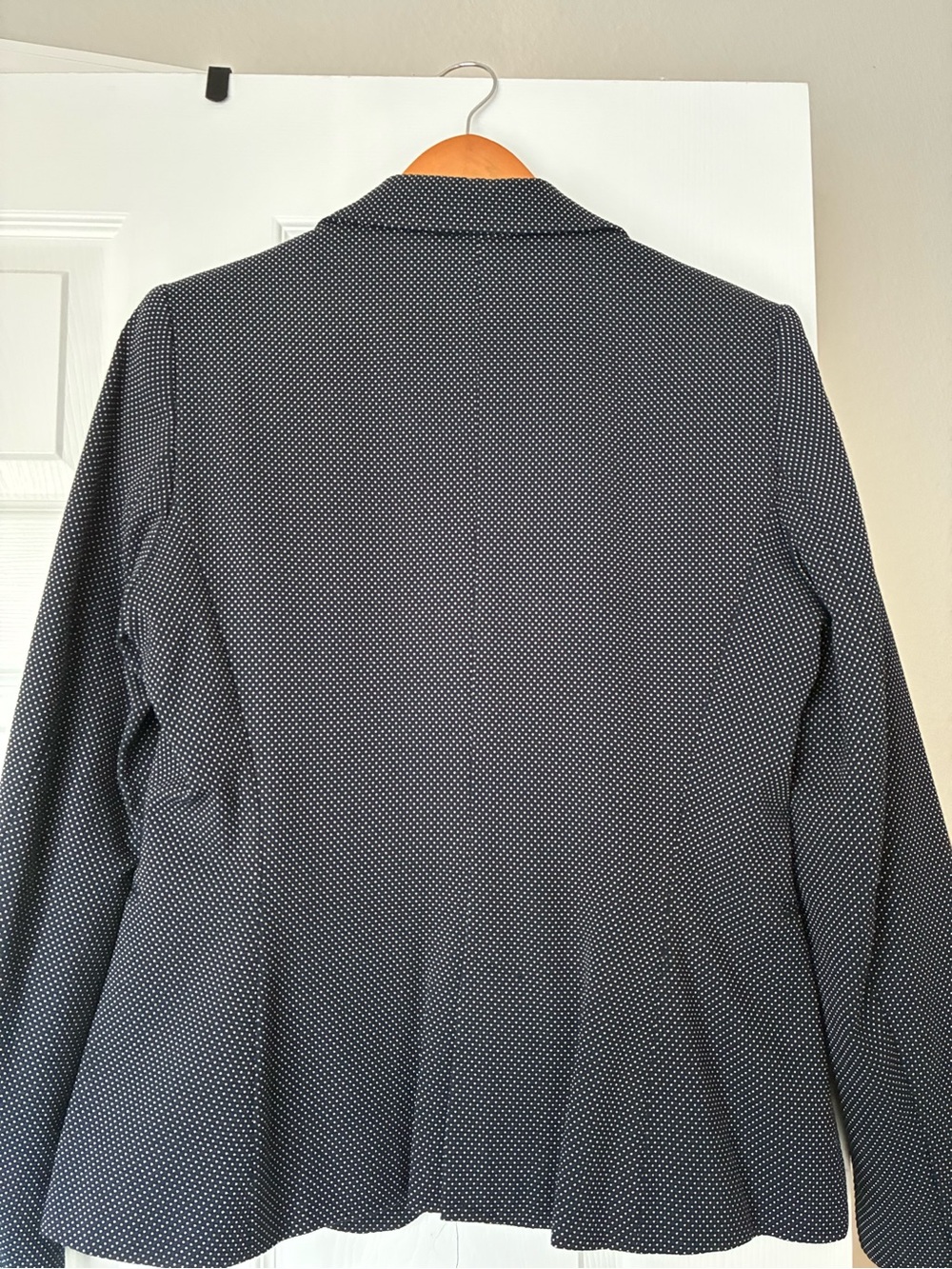 ZARA Navy Microdot Single-Button Blazer - Picture 3 of 4